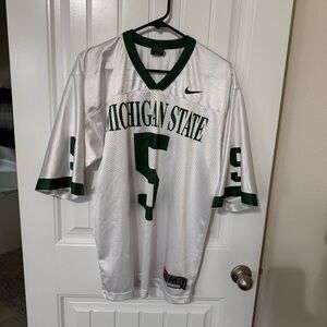 Nike Michigan State White & Green #5 Football Jersey